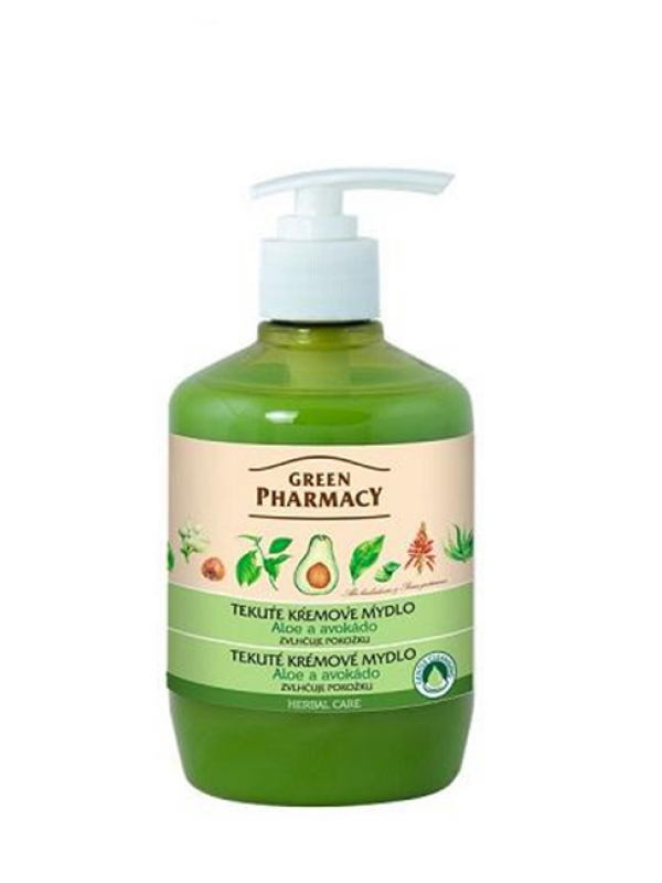 Green Pharmacy Tekuté krémové mydlo - zvlhčuje pokožku - aloe vera a avokádo 460ml